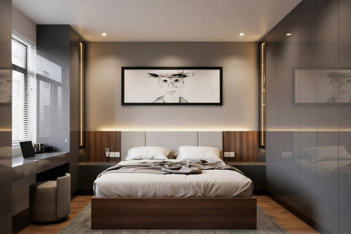 Grey Gloss Fitted Wardrobe, Made to Measure in London