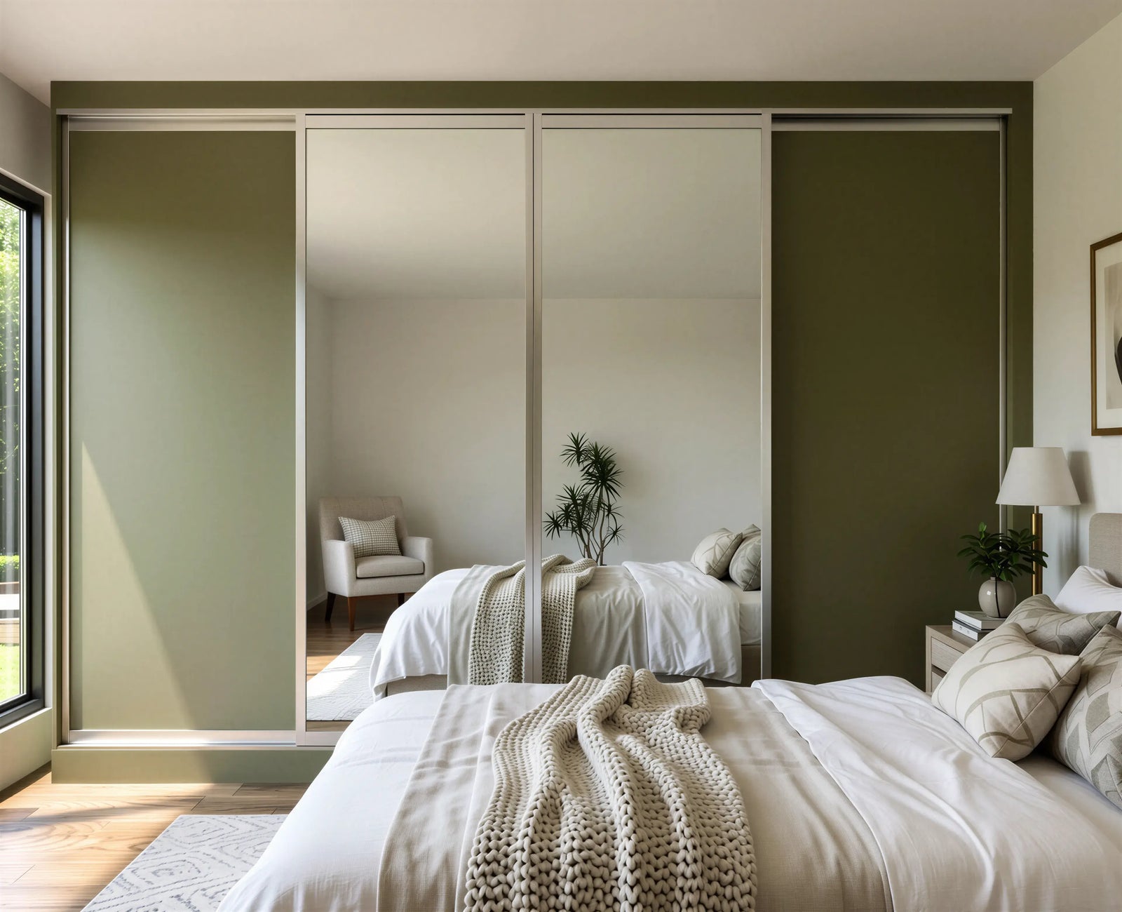 Harrogate sliding wardrobe with bespoke fitted storage and contemporary doors, made to measure for modern London homes.