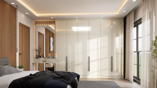 Phoenix High Gloss Ivory Fitted Wardrobe, Made to Measure in London