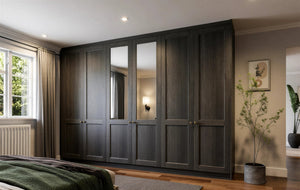 Bastille wood effect wardrobe — top open frame configuration
