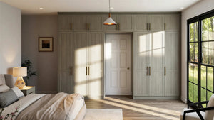 Harlem 5-piece wardrobe doors in Urban Oak — standard two panel